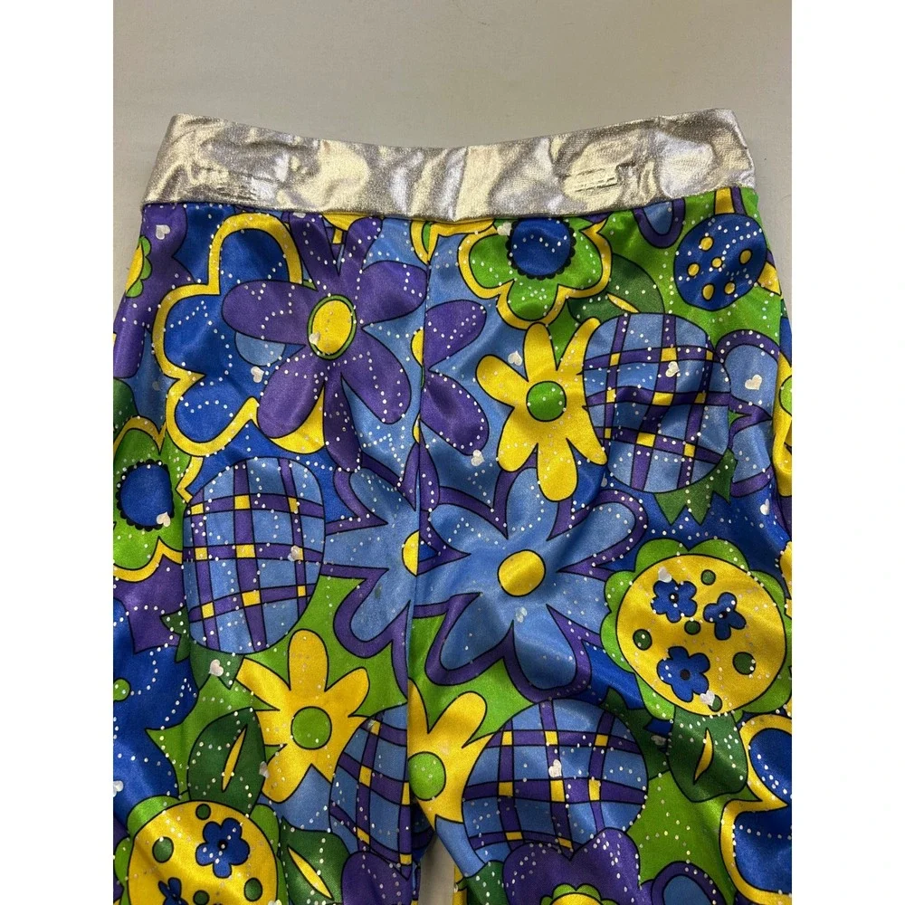 Vintage Jo-Ann Stores Diva Costume Kids Large Blue Halter Top Floral Bell Bottom